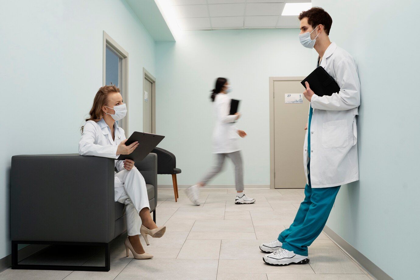 Doctors in corridor