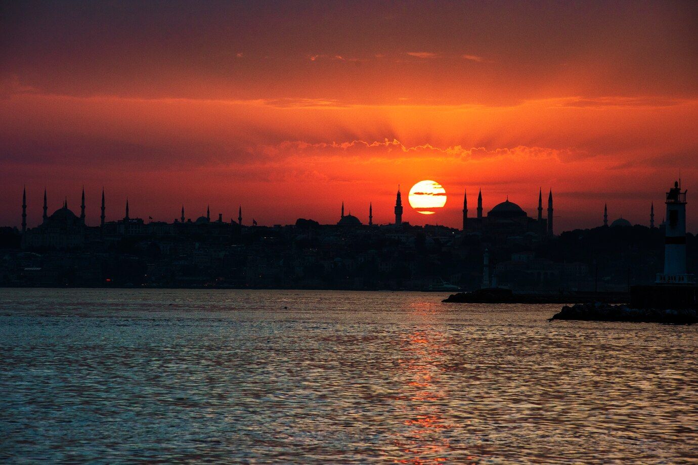 Istanbul scenic sunrise ocean