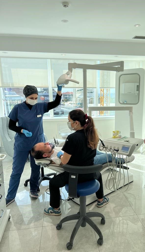 Patient is in the operation room, getting ready for dental operations