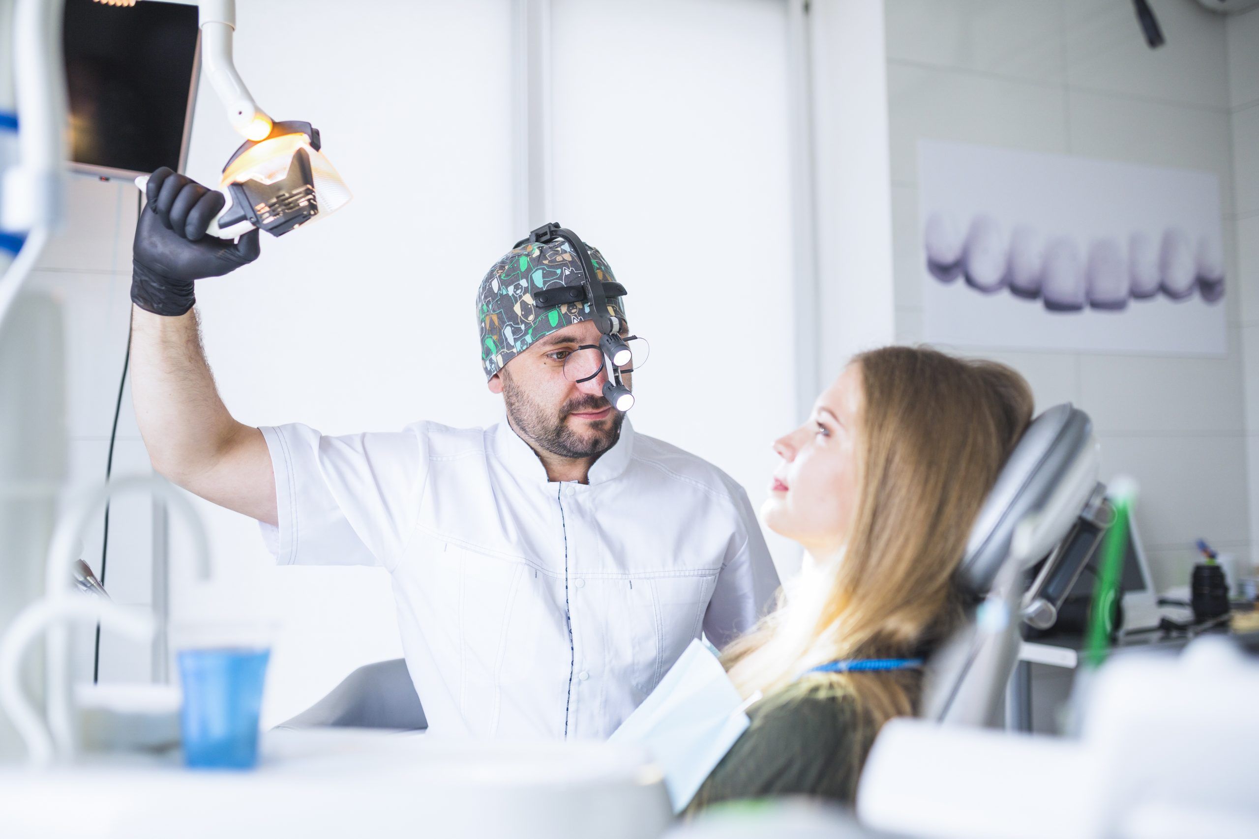 Dentist Checking Patient Getting Ready for Operation