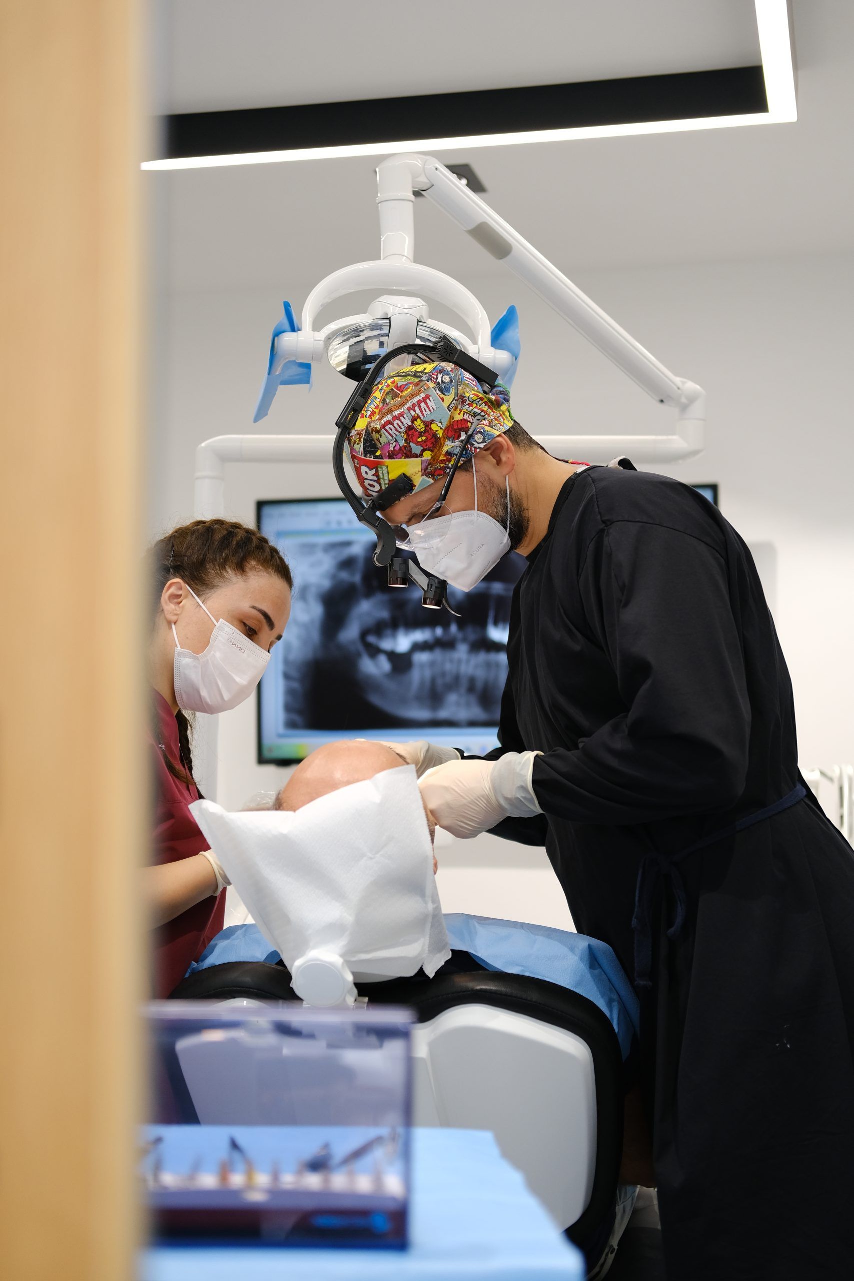 Dentist doing a dental operation