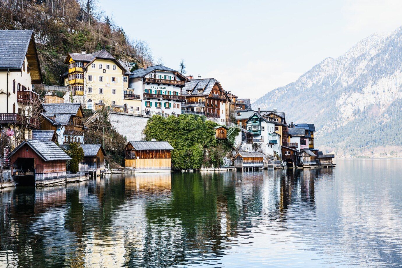 Beautiful village of Hallstatt in the Salzkammergut region Beautiful Village-Hallstatt-Salzkammergut Region Austria