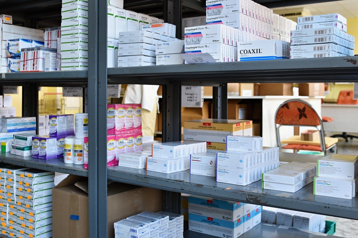 A fully stocked pharmaceutical warehouse